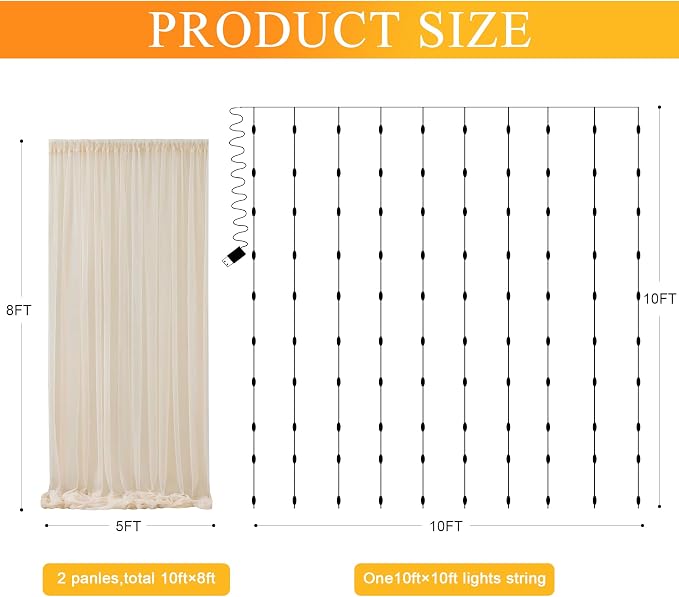 Fomcet Tulle Backdrop Curtains - Image 2