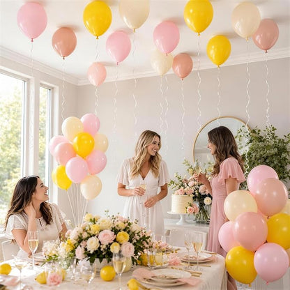 Pink and Yellow Balloons, 12inch Pastel Light Dusty Pink Butter Pale Mustard - Image 4