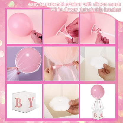 6 Set 24'' Pink Gold Tulle Tutu Balloon - Image 4