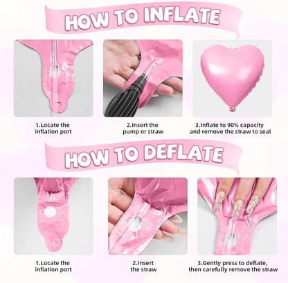 Pink Red Heart Balloons - Image 3