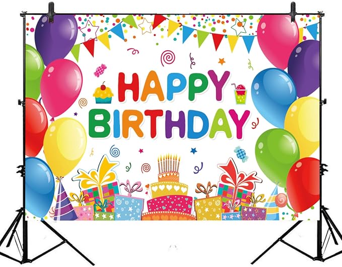 Happy Birthday Backdrop Banner Colorful Birthday Decorations Large Yard Sign - Image 6