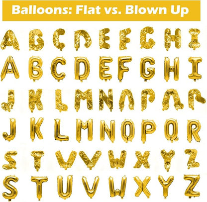 36 Pcs Gold Letter Balloons, Custom A-Z Set - Image 4
