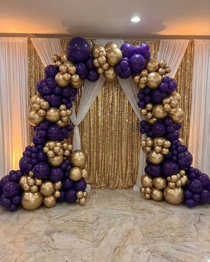 Purple and Gold Balloon Garland Arch Kit - Image 5