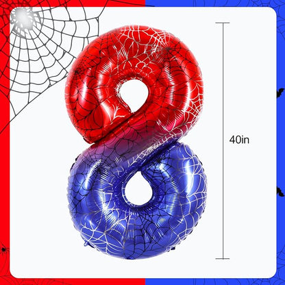 40 Inch Red Blue Number 8 Balloon - Image 2