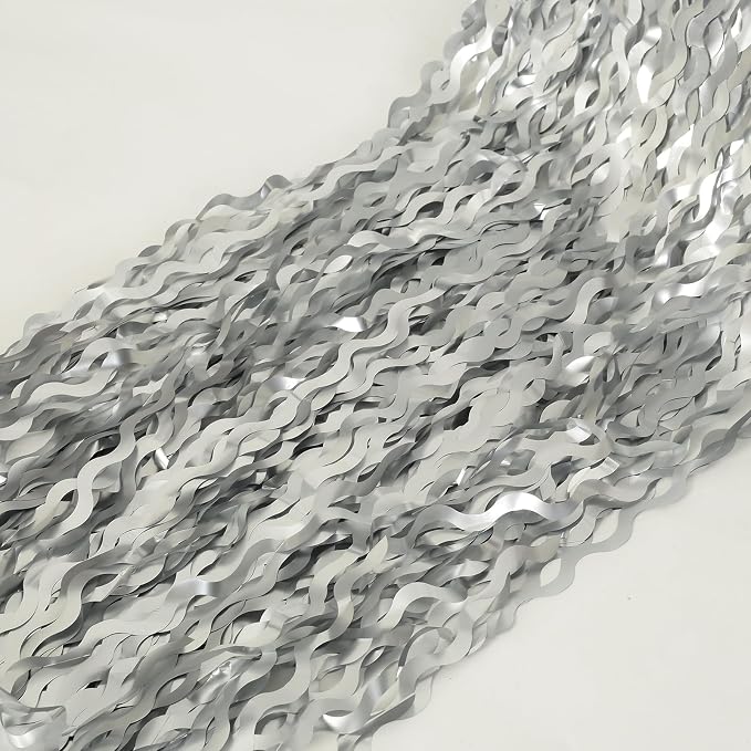 4 Pack 3.3x6.6ft Silver Foil Fringe Backdrop - Image 6