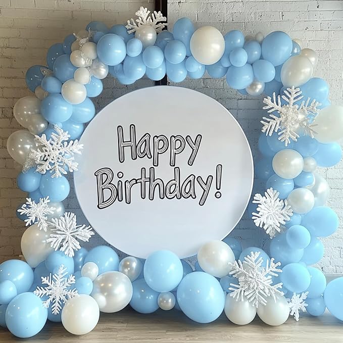 RUBFAC 87pcs Pastel Blue Balloons Different Sizes 18 12 10 5 Inches - Image 5