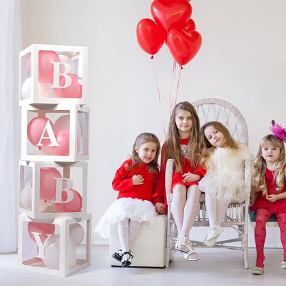 Voircoloria Baby Boxes with Letters, 4 Transparent Balloon - Image 3