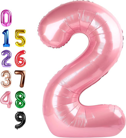 2 Balloon 40 inch Pearl Pink Number Balloons by Enyeopd