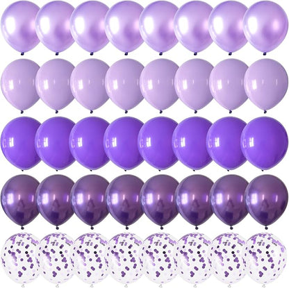 Purple Balloons 12 Inch 60 Pcs Metallic Pearl Light Purple Latex Confetti by Searchbyoccasioncolorsize