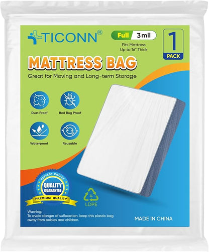 TICONN 1PK Plastic Mattress Bag by TICONN