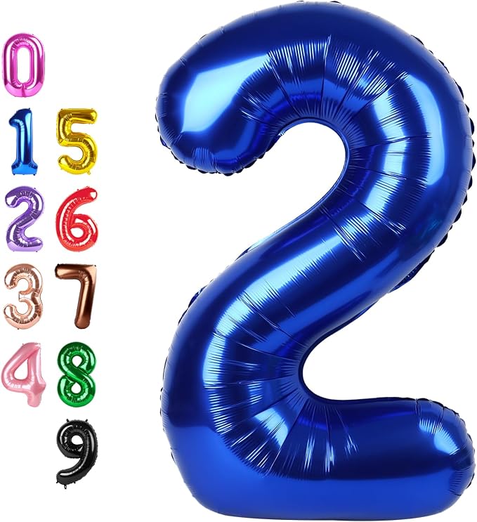 2 Balloon 40 inch Navy Blue Number Balloons by Enyeopd