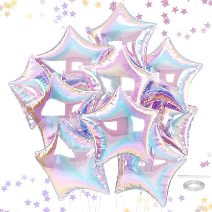 Iridescent Star Balloons, 18 Inches Star Balloon by FEYG