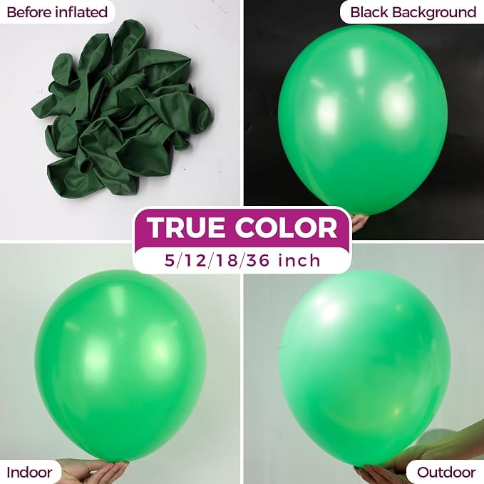 Bezente Green Giant Latex Round Balloons 36 Inch 8 Pack | Green Balloons Large - Image 2