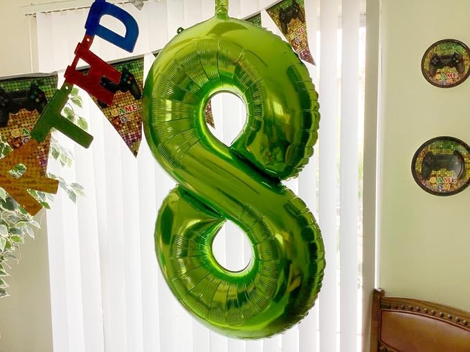 8 Balloon Number 40 Inch Light Green Balloons - Image 2