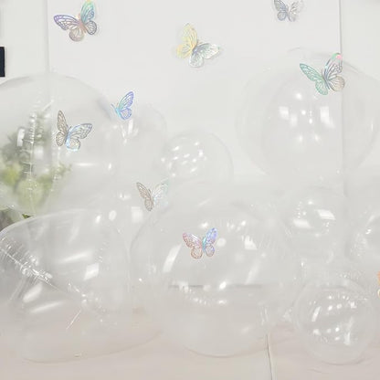 12Pcs Clear Round Foil Balloons - Image 3