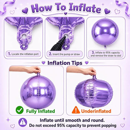 Purple Round Foil Balloons - Image 4