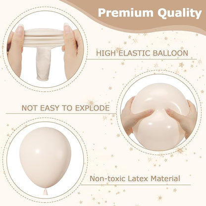 164Pcs White Sand Champagne Gold Balloons Garland Arch Kit | Different Sizes 18 - Image 6