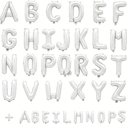 36 Pcs White Letter Balloons, Custom A-Z Set - Image 2
