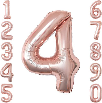 Rose Gold Number 4 Balloon 40 Inch, Blush Foil by Unknown