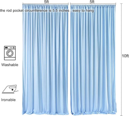 AK TRADING CO. 10 feet x 10 feet Polyester Backdrop Drapes Curtains Panels - Image 3