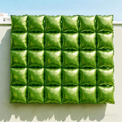 NISOCY 25PCS Olive Green Square Foil Balloons Wall Backdrop | Double Sided Dark - Image 8