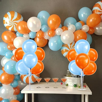 TONIFUL 4 Set Blue and Orange Balloon Stand Balloon Centerpieces - Image 5