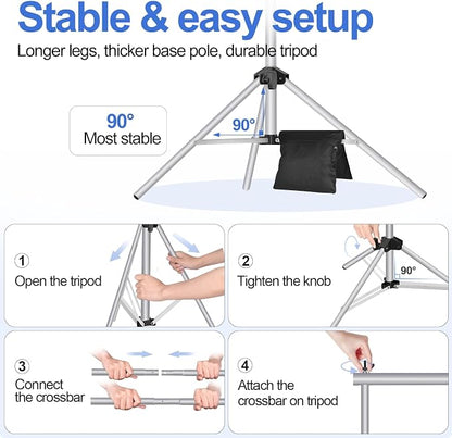 EMART Backdrop Stand 10x7ft Photo Studio Adjustable Background Stand Support kit - Image 5