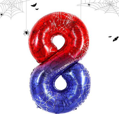 40 Inch Red Blue Number 8 Balloon by Vuzvuv