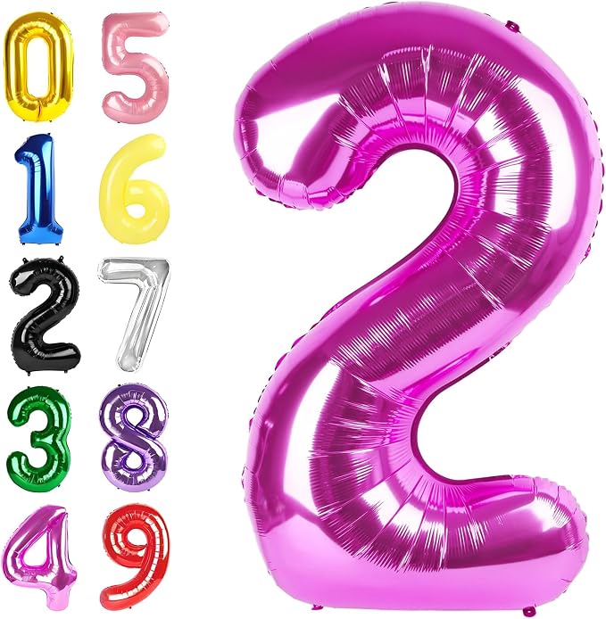 Number Balloons 40 Inch Rose Purple 1 Balloon by Argthjy