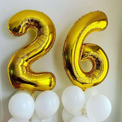 Gold 24 Number Balloons, 40 Inch Giant Number 24 Balloons Foil Mylar Helium - Image 5