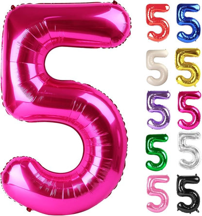 Hot Pink Number 5 Balloon 40 Inch by IWERP