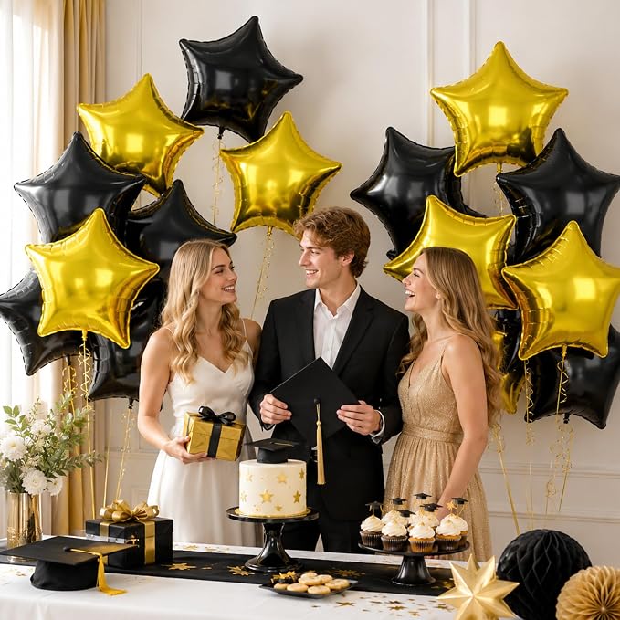 18 Inch Black Star Balloons - Image 6