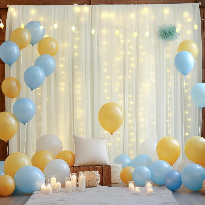 10x8ft Ivory Tulle Backdrop Curtain - Image 4