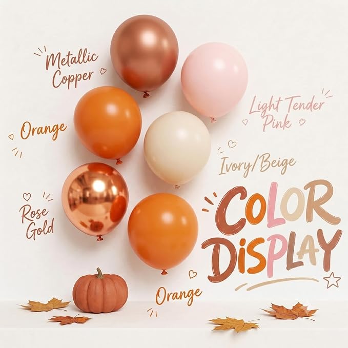 Fall Balloon Arch Kit for Little Pumpkin Baby Shower Decorations | Pink Burnt - Image 4