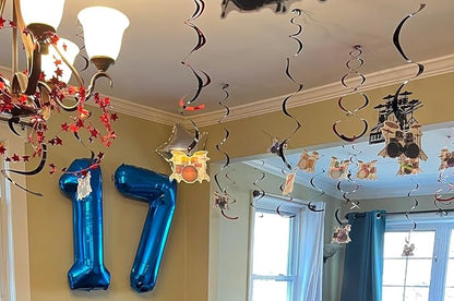 21 Balloon - Metallic Blue Birthday Number Balloons, 40 Inch Decorations | - Image 3