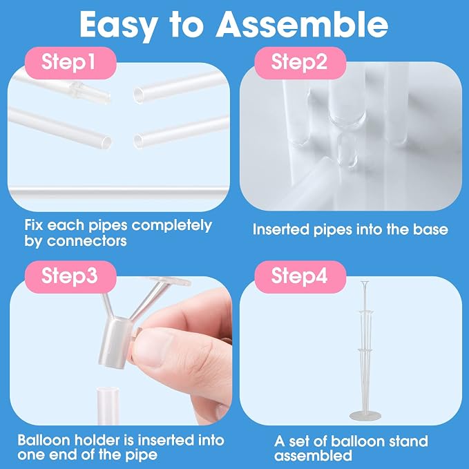 Voircoloria 4 Sets Balloon Stand Kits, Balloon Sticks Holder - Image 4