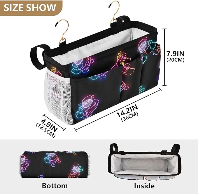 Bedside Caddy Metal Frame Hanging Organizer Bunk Bed Dorm Accessories Hook And - Image 4