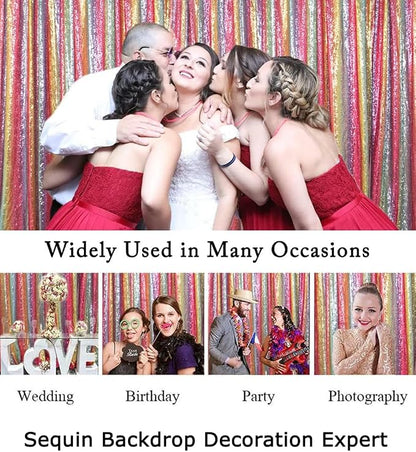 ShinyBeauty 7FTx7FT Glitter Rainbow Backdrop - Image 6