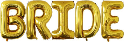 40 Inch Gold BRIDE Letter Foil Balloons, Giant Mylar Helium Balloons by VHUWE