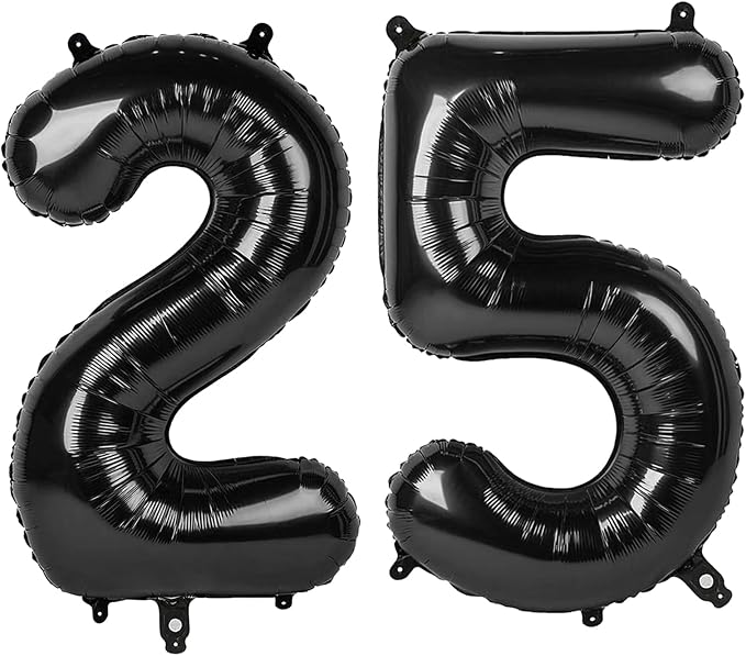 Number Balloon 40 Inch Black Number 25 by Mluchee