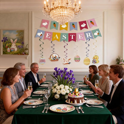 Easter Party Decorations, Easter Banner Spring Bunny Garland Banner - Image 6