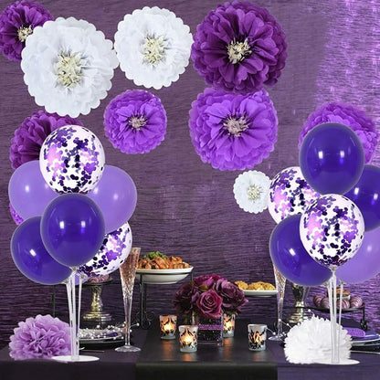 TONIFUL 4 Set Purple Balloon Stand Balloon Centerpiece - Image 4