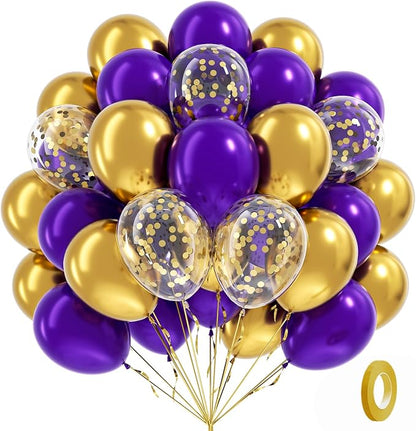 BAUANOOY Purple and Gold balloons by BAUANOOY