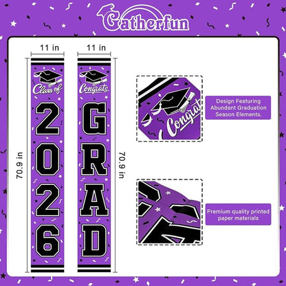 2026 Graduation Decorations, Congrats Grad Banner Backdrop - Image 2