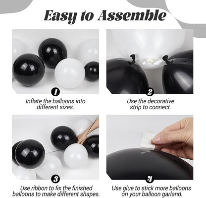 Black and White Balloon Arch Kit - Image 3
