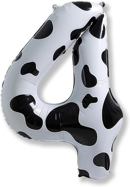 40 Inch Cow Print 4 Balloons Number by Isndare