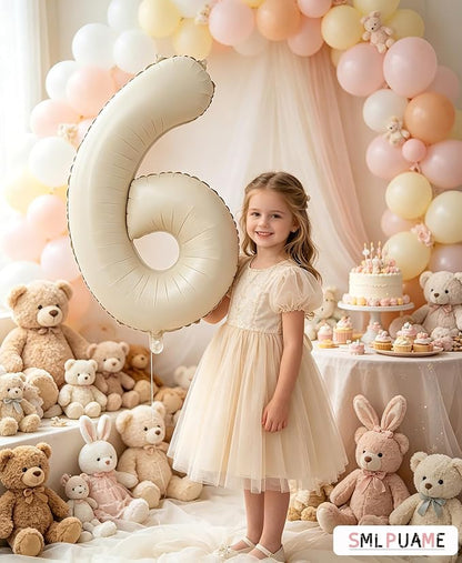 40 Inch Beige Number 4 Balloons - Image 7