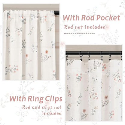 Sheer Floral Curtains for Living Room Bedroom, Vintage Farmhouse Rustic - Image 5