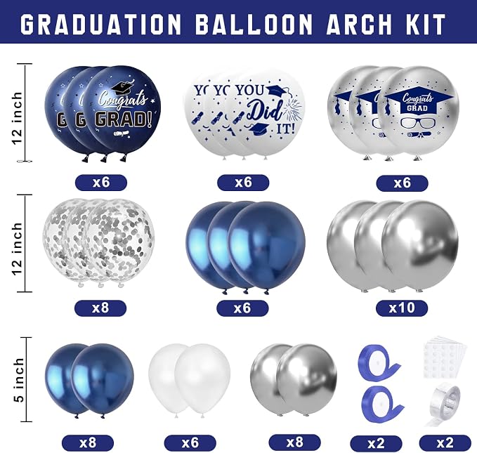 Navy Blue Graduation Decorations Class of 2026 - Image 3
