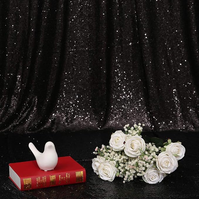 Eternal Beauty Black 3mm Sequin Backdrop 6x6 Ft - Image 8